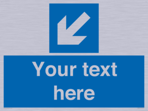 Custom Mandatory directional sign, blue arrow down and left